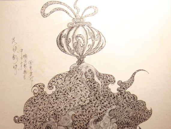 金亲芙钢笔画作品《民族韵味》指导教师臧金龙